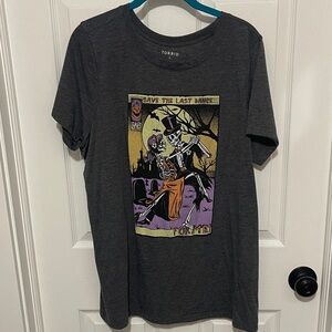 Torrid Dark Gray Tee with Skeleton Graphic